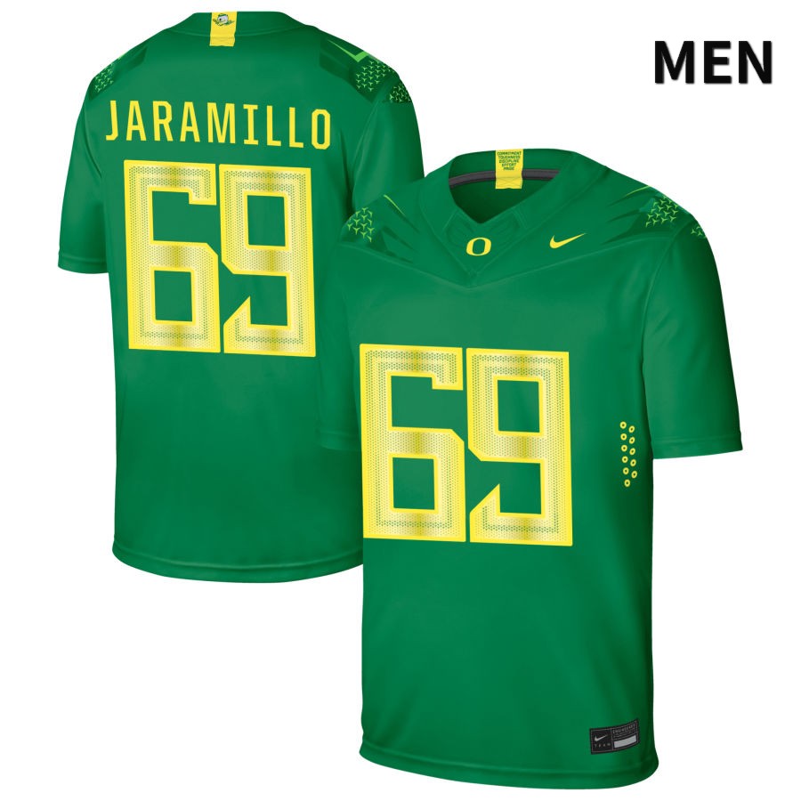 Oregon Ducks Men's #69 Bailey Jaramillo Football College Authentic Green NIL 2022 Nike Jersey JUZ86O8D